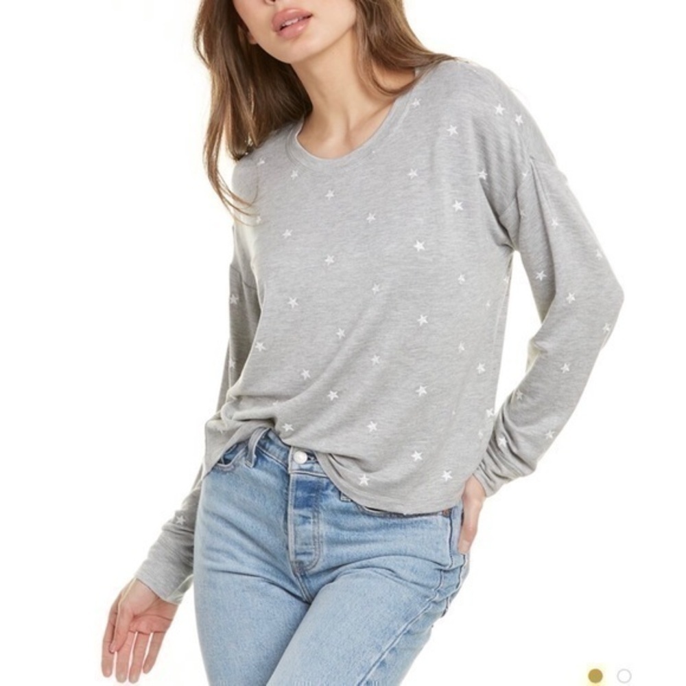 Splendid Embroidered Star Pullover